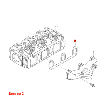 Joint d'échappement Iseki / Isuzu E3CC, E3CD, E3CE, E3CF, E3CG, Massey Ferguson, Mitsubishi, Agco Challenger